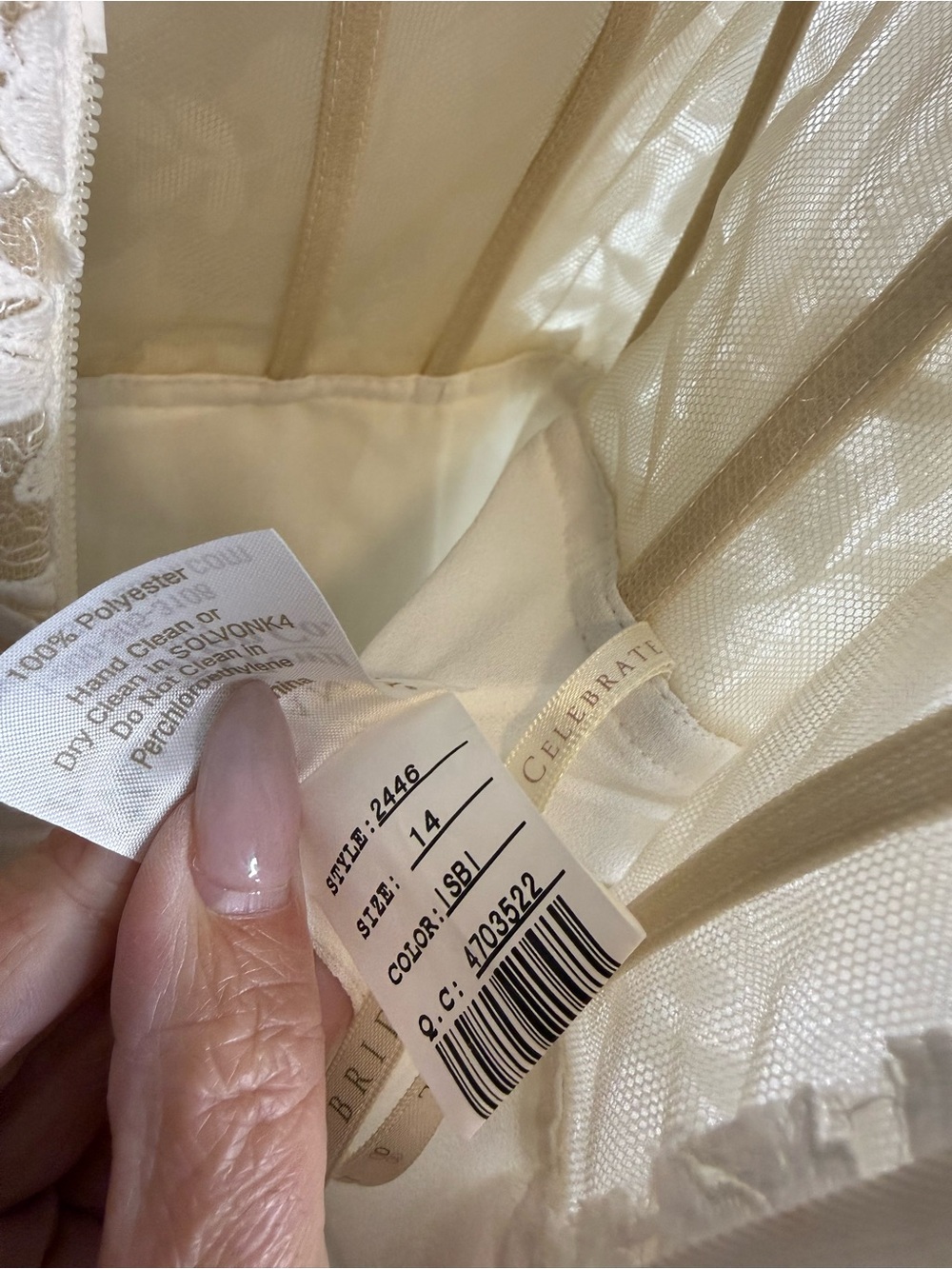 Casablanca bridal Evelyn 2446 Off-Shoulder isbi Lace Wedding dress size 14 NWT - Picture 9 of 10